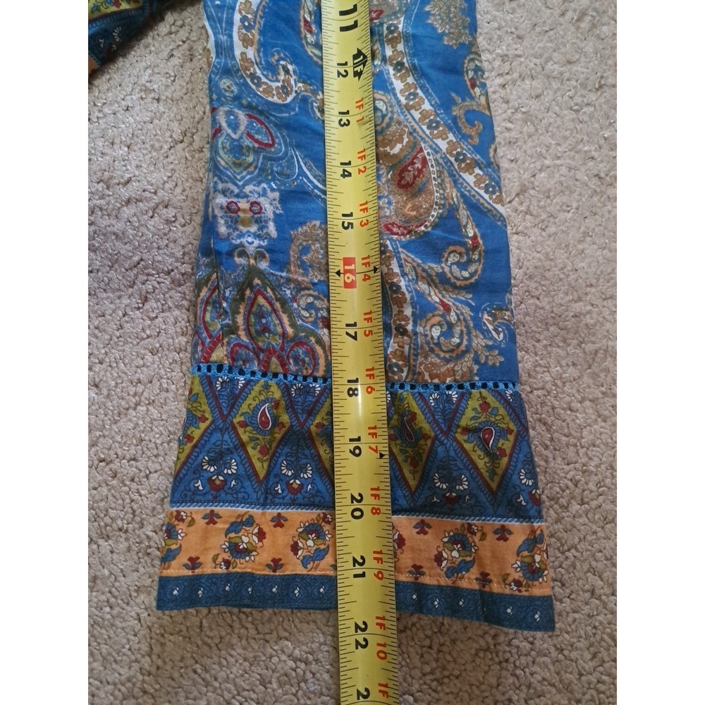 Lucky Brand Cotton Lightweight Paisley  Boho Style Patchwork Blouse Top Tunic S - Picture 11 of 13